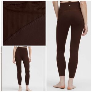 Lululemon Groove High-Rise Ribbed Panel Tight‎ 25" Lava Cake brown size 14 NWT